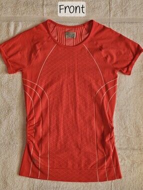 Lululemon Athleta Women's Neon Orange Performance Short-Sleeve Top Size M